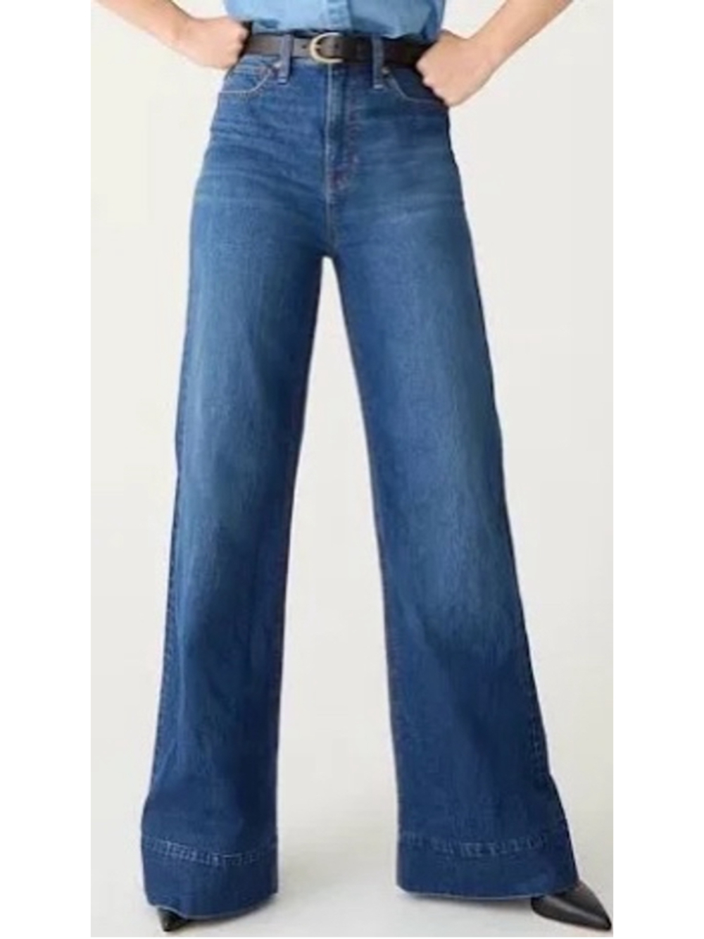 J. Crew Wide-leg denim trouser jeans Medium Wash 30